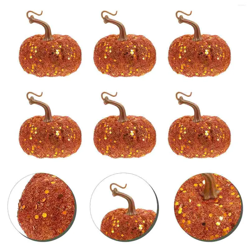 Dekorativa blommor 6 PCS Simulering Foam Pumpkin Foams Decor Pumpkins Pendet Party Decors Guldbord Hängande prydnadsförtillverkare Autumn