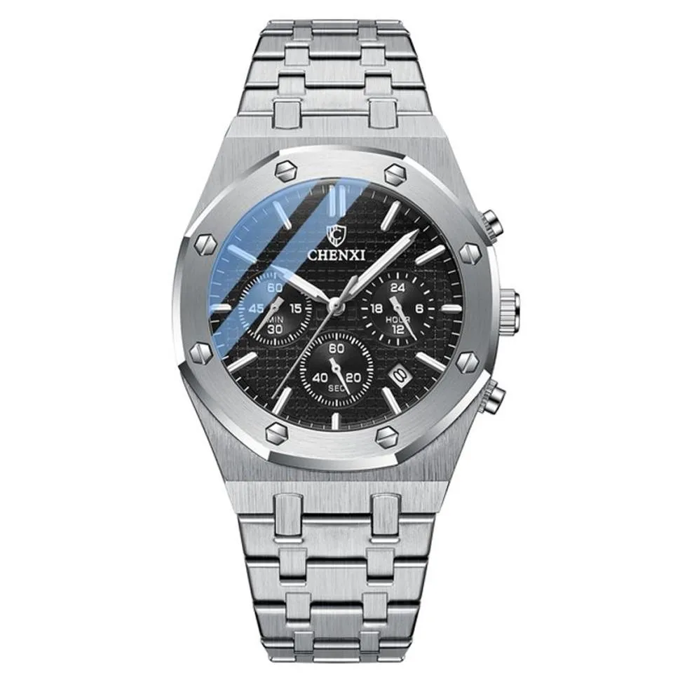 CHENXI Mode-Business Herren Uhren Top Luxus Marke Quarzuhr Chronograph Männer Edelstahl Wasserdichte Armbanduhr Relogio M275T
