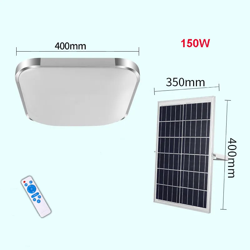 Solar Ceiling Lights 100W 150W 200W Solar Light with Remote 5m Lines Corridor light for Balcony Decor lighting