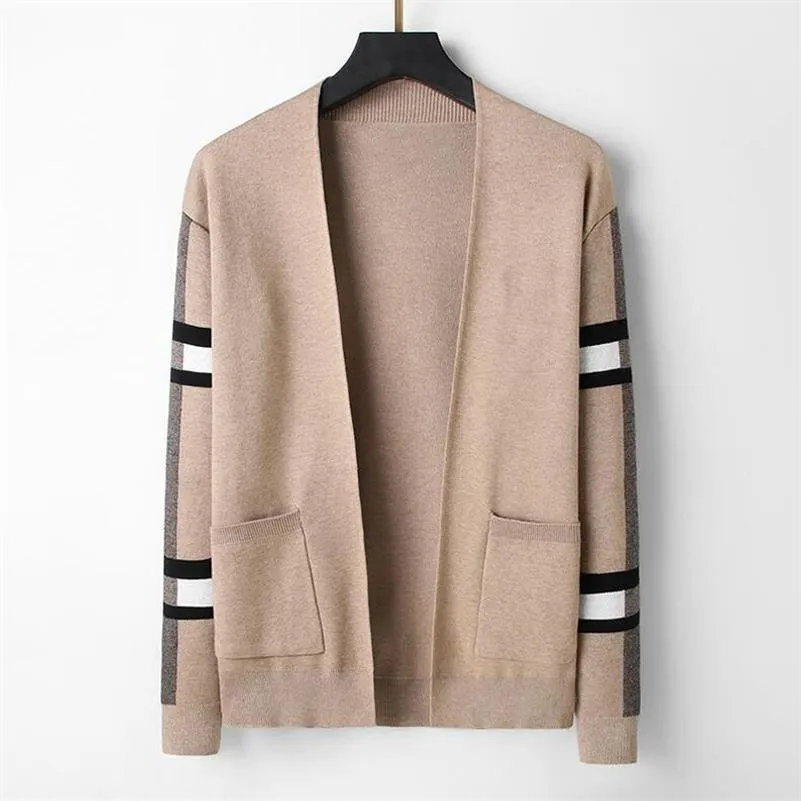23SS Men Women sweater jacket cashmere cardigan knitted V-neck loose striped sweater thin trench coat306x