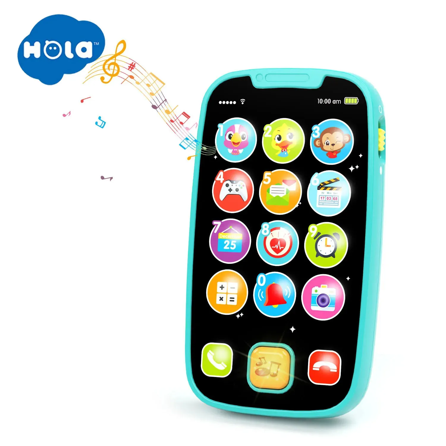 Игрушечные телефоны HOLA Baby Learning Cell Phone — интерактивная музыкальная развивающая игрушка на 12 месяцев, подарки на день рождения для ребенка 1 года 230928