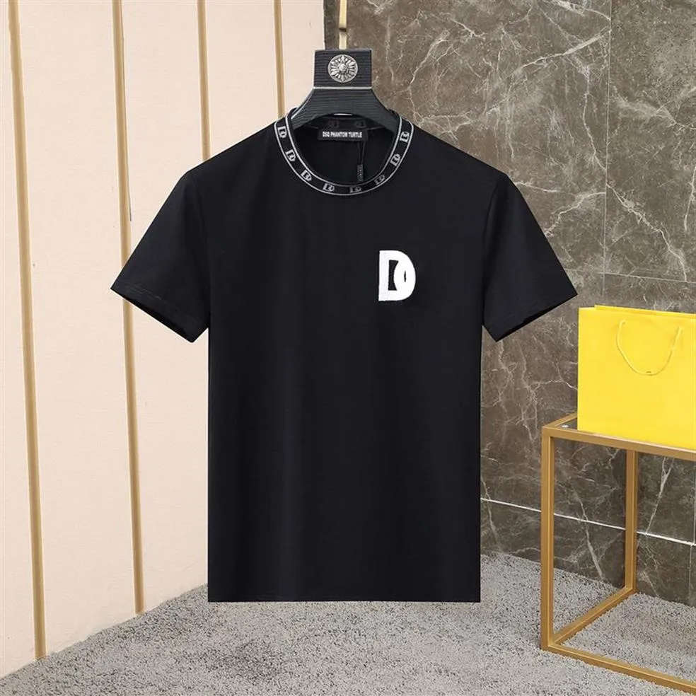 DSQ PHANTOM TURTLE Mens Designer Camiseta Italiano Milão Moda Logotipo Impressão Camiseta Verão Preto Branco T-shirt Hip Hop Streetwear 10340i