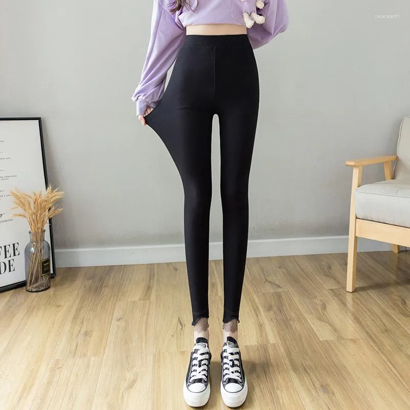 Kadın Taytlar Lpowss Kadınlar Yüksek Bel Leggins Yumuşak Küçük Küçük -Ayak Pantolonları İnce Sıska Seksi Seksi Tohum Kore tarzı Pencil XS -2XL