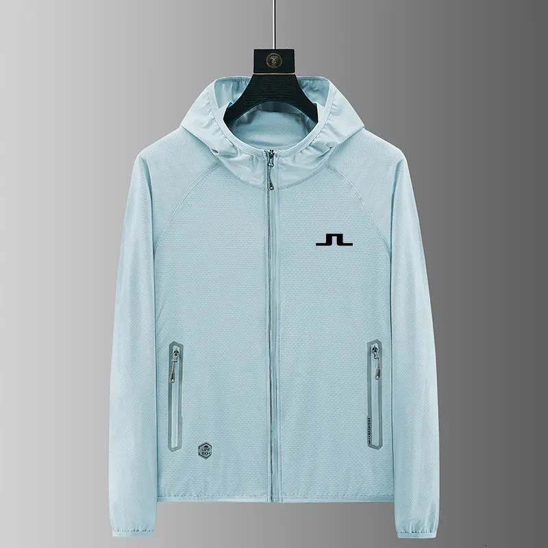 Mężczyźni Kurtki J Lindeberg Golf Summer Ice Silk Mężczyźni cienki oddychający płaszcz ochrony przeciwsłonecznej Outdoor Casual Skin Windbreaker 240108