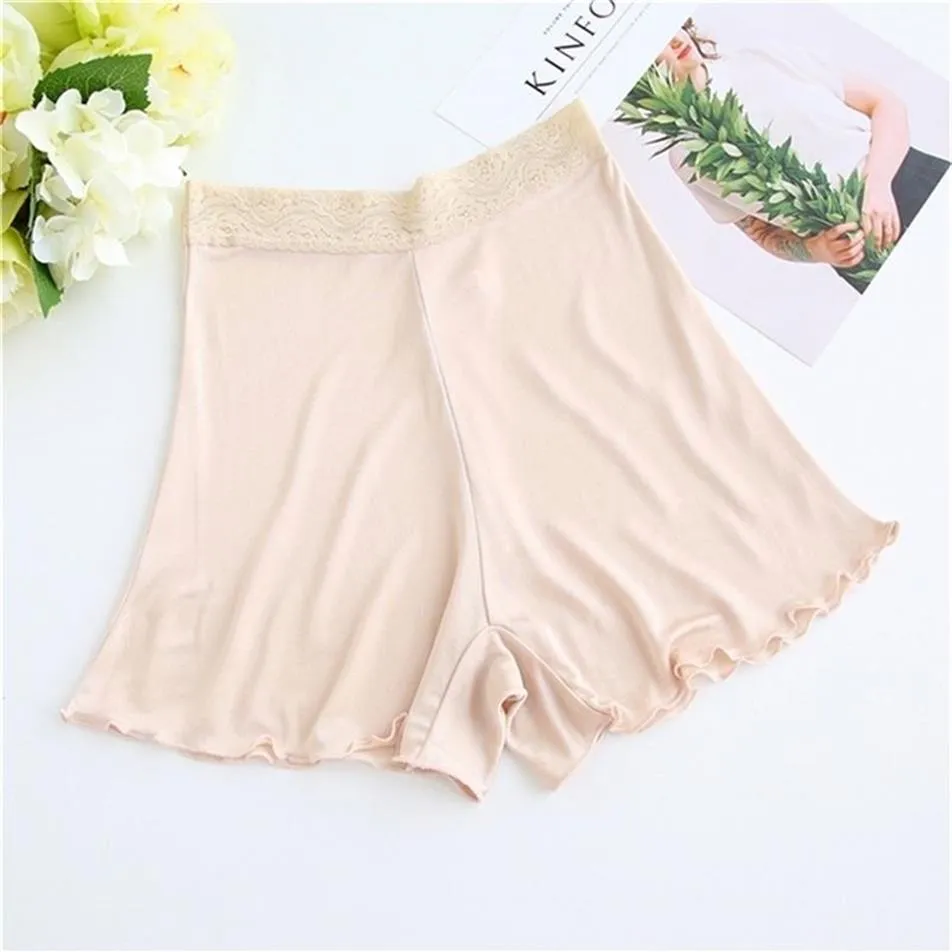 100 pure silk shorts under skirt short pants women shorts women boxer femme safety shorts shorty ladies pants underwear LJ2012252166