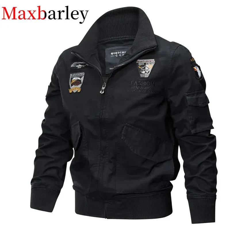 Hommes vestes tactique veste hommes automne printemps Bomber coton manteau grande taille broderie avion pilote Cargo mâle Jaqueta Masculina 231005