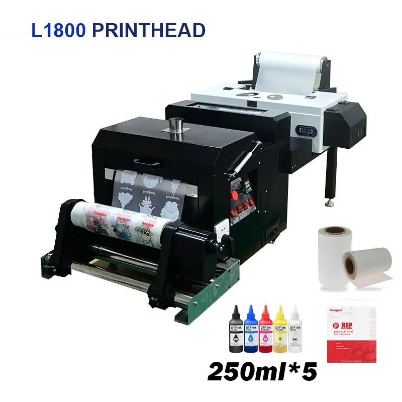 DTF L1800 Transfer Printer with Roll Feeder, Direct to Film Print  Preheating A3 DTF Printer for DIY Print T-Shirts, Hoodie, Fabrics (A3 DTF  Printer)