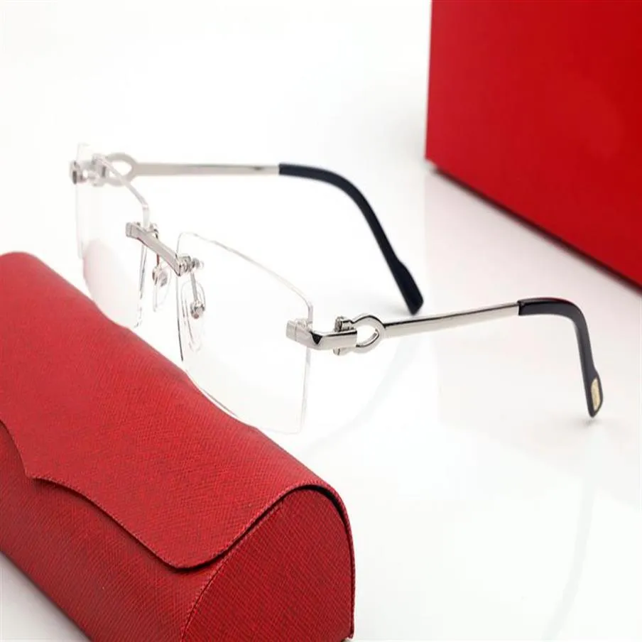 Projektantki okulary przeciwsłoneczne Kobiety luksusowe ramy świątynie z metalowym pełnym obręczami pół -bezskrzemionowe okulary ochronne rama prosta top wysokie kwalifikacje 269x