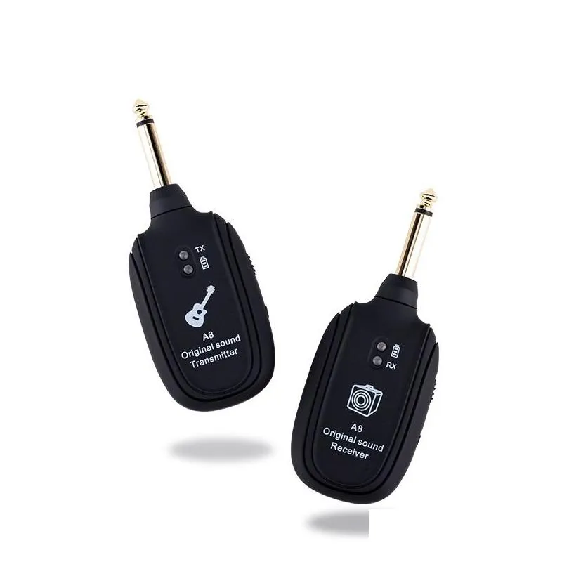 Sistema di chitarra wireless per altre arti e mestieri Ricevitore trasmettitore a 4 canali ricaricabile incorporato per pickup di parti di basso elettrico Dr Dhcjh