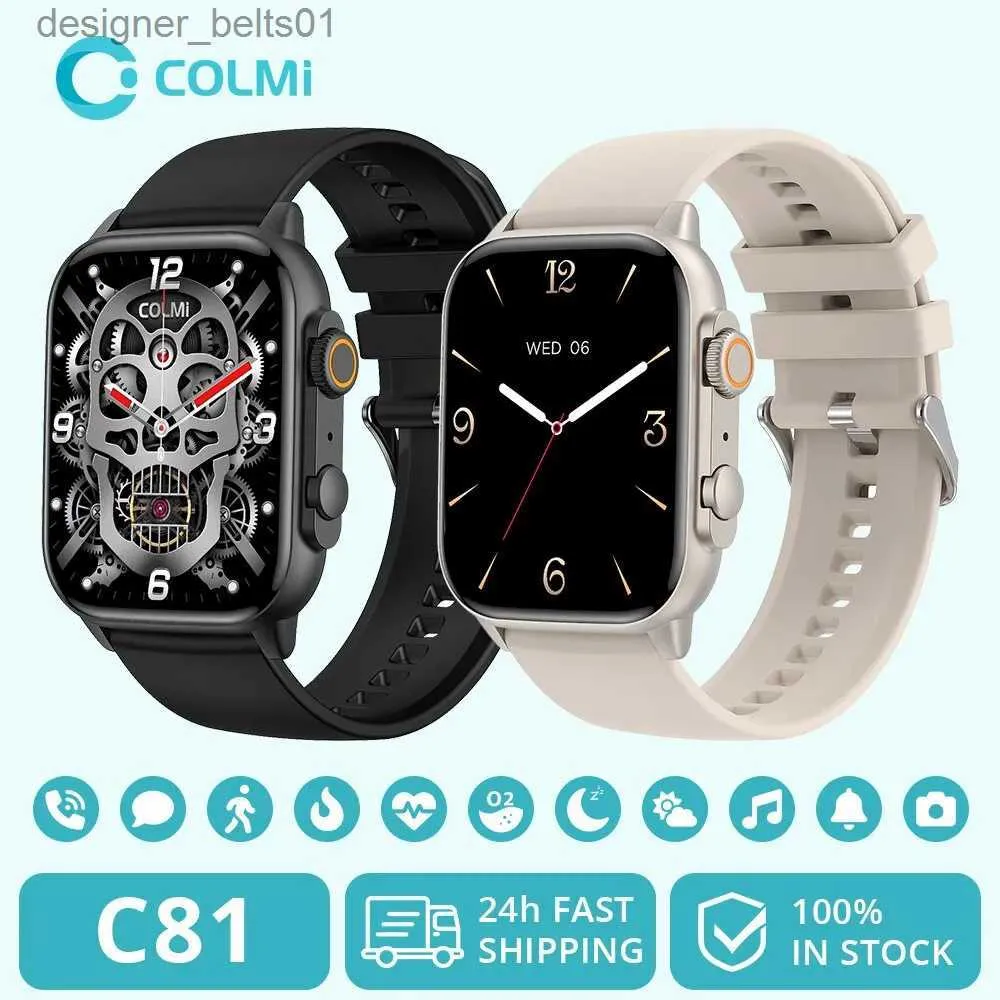 Outros relógios COLMI C81 2.0 polegadas AMOLED Smartwatch Suporte AOD 100 Modos esportivos IP68 à prova d'água Relógio inteligente Homens Mulheres PK Ultra Series 8L231005