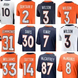 Football Jersey 3 Russell Wilson 2 Patrick Surtain 33 Javonte Williams 30 Terrell Davis 31 Justin Simmons 14 Courtland Sutton 7 John Elway 1