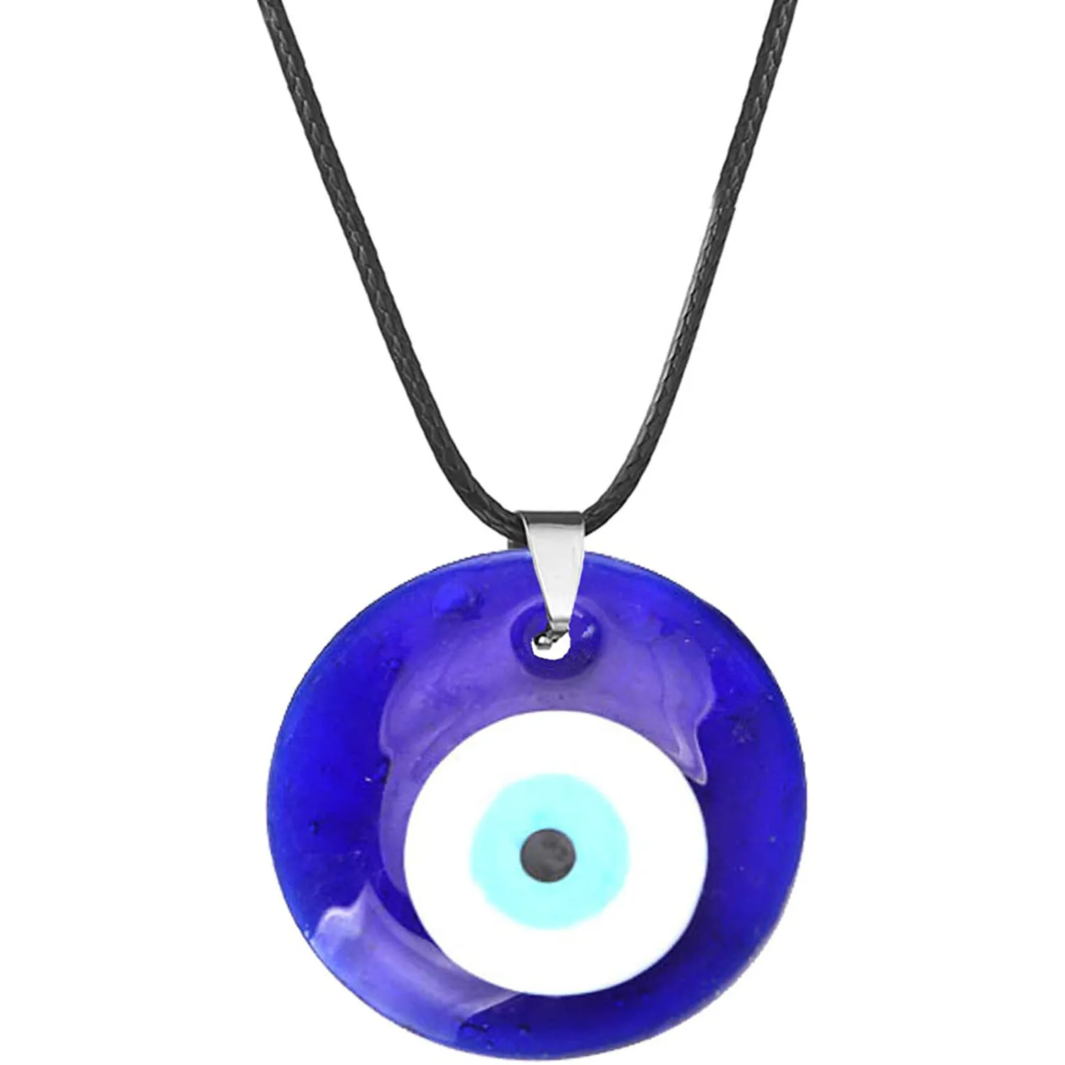 In Bulk Devil's Eye Pendant Necklaces Wax Rope Turkish Blue Eyes Round Drop-shaped Necklace Jewelry Accessorie