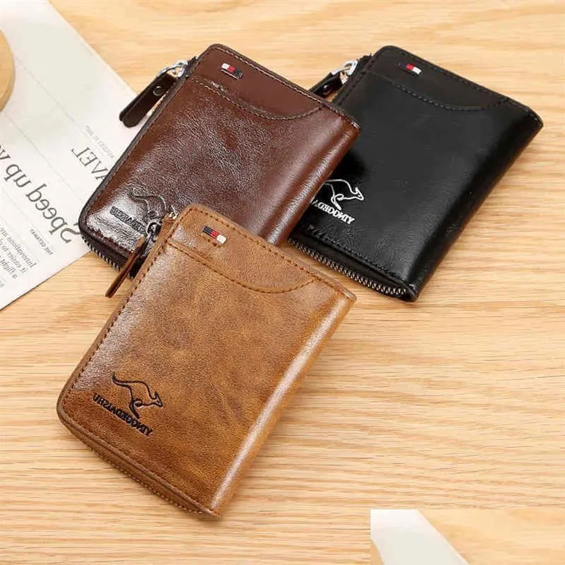 Schmuck Geldklammern Känguru-Geldbörse Herren Kurzes weiches Leder Großraum-Kartenhalter Mticard Pocket Wallet312N Drop Lieferung Dh0Fp Pa Dhuho