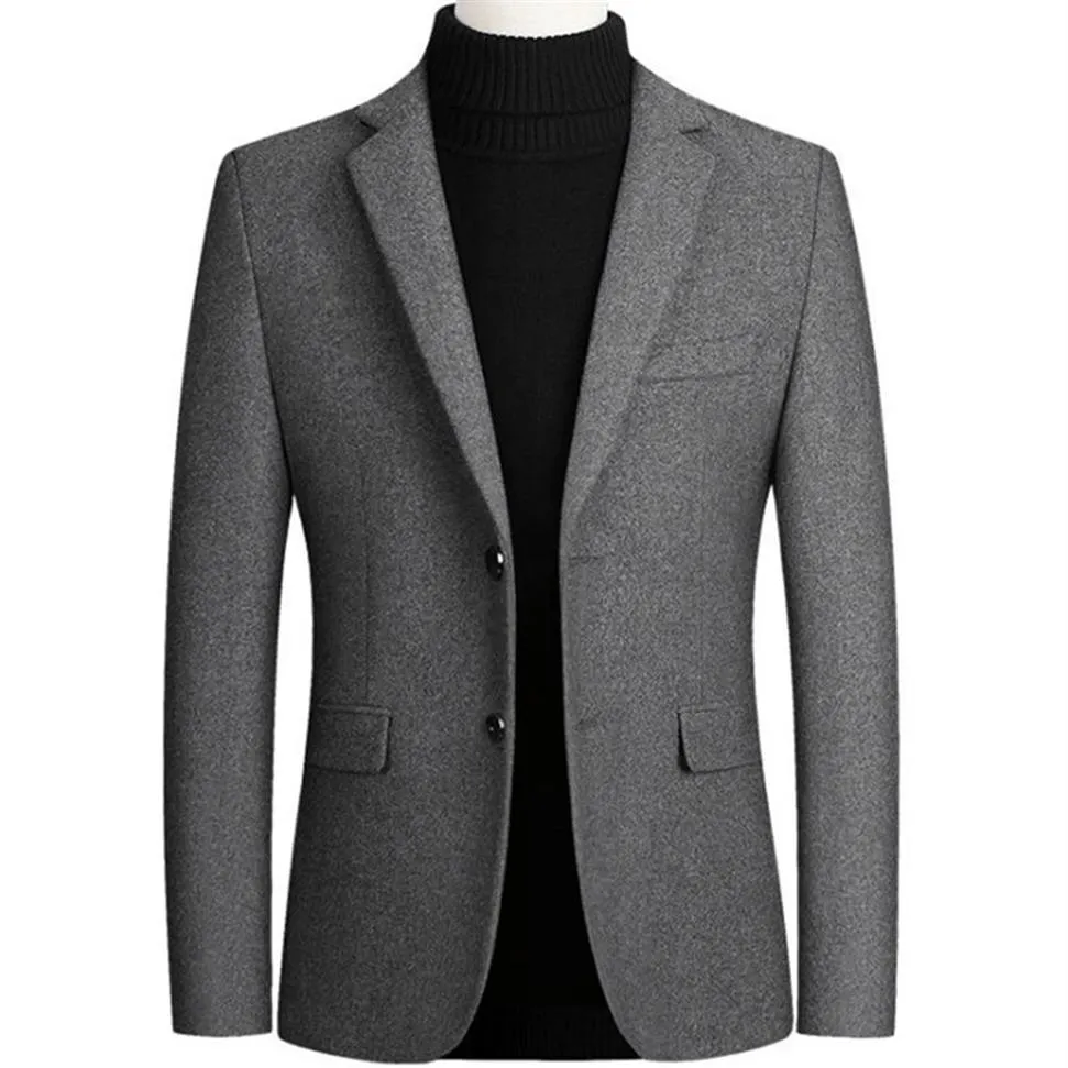 Nya män Wool Blazer Business Casual Slim Fit Blazers Party Wedding Men Dress Suits Woolen Jackets Blazers Terno Masculino230x