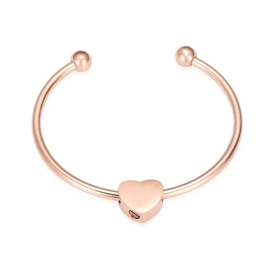 Cremation Jewelry Heart Urn Bangle For Ashes Adjustable Cuff Opening Bracelet Women Gift210y
