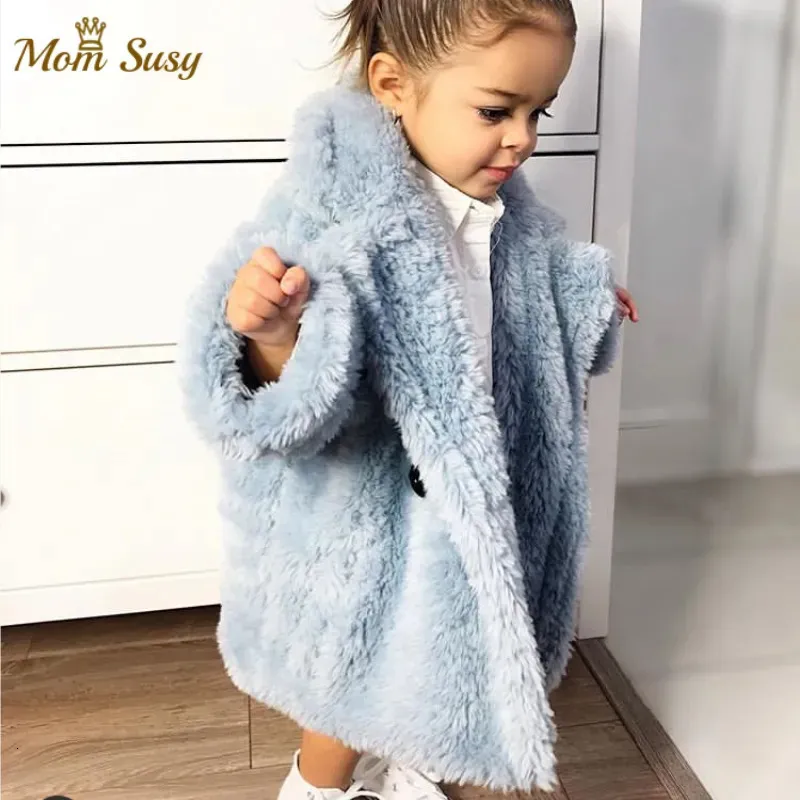 Cappotto Moda Bambina Giacca invernale Pelliccia spessa Bambino Bambino Caldo Pecora come lana Capispalla Abiti di alta qualità 214Y 231008