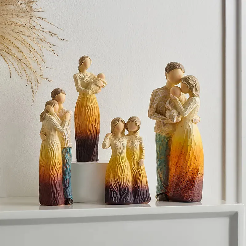 Decoratieve objecten Beeldjes Familie Thema Woondecoratie Hars Mensen Standbeelden Europese stijl Woonkamer Ambachten Bureau Accessoires Geschenken 230928