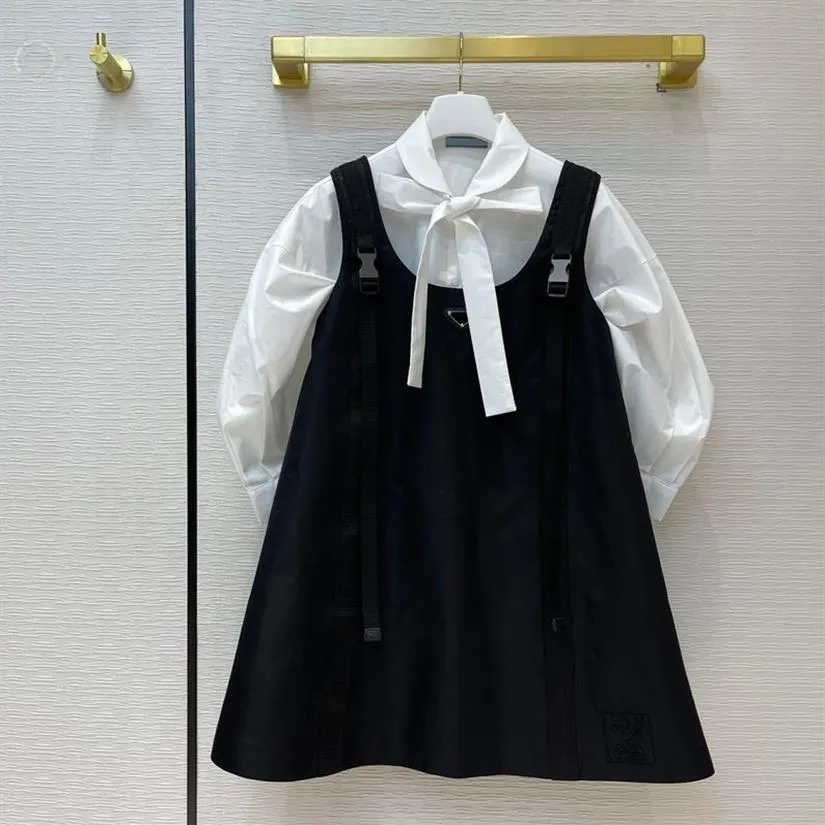 Fashion-Women Casual Work Shirts Dresses Fashion High Quality Match Suspender Dress Renylon Style258q