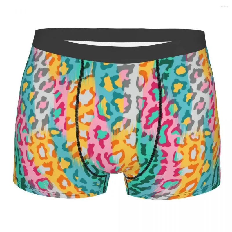 Underpants Funny Boxer Shorts Panties Briefs Men Colorful Leopard Animal Skin Underwear Breathable For Homme Plus Size