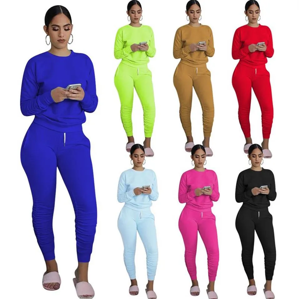 Zweiteilige Sets Trainingsanzüge Damen 2-teiliges Set gestapelte Leggings Kleidung für Frauen Outfits gestapelte Hosen Trainingsanzug weiblich Herbst Cloth302W