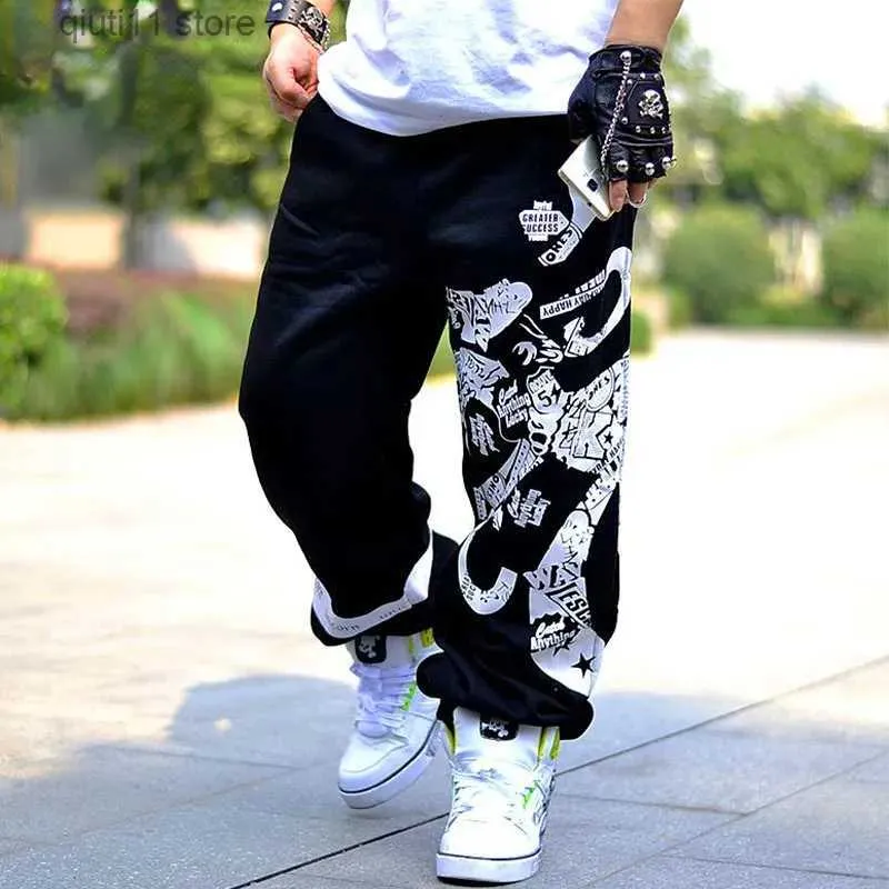 Men's Pants New Fashion Casual Sports Training Fitness High Street Style Pant Men's Hip Hop Letters Oversize Loose Trousers T231005