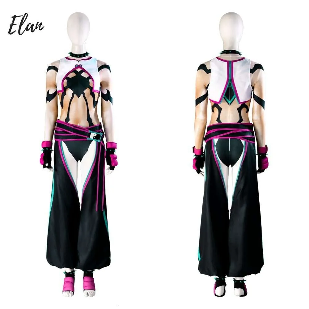 위장 Juri Juri Street Fighter Cosplay Costume 섹시한 여자 Juri Cosplay 복장 할로윈 만화 콘 팬시 드레스 커스텀 크기