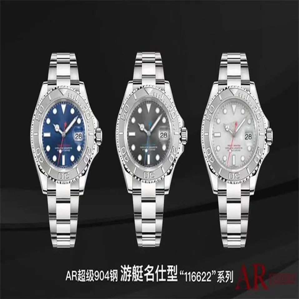 AR 116622 montre de luxo relógios masculinos 40mm 3135 movimento automático 904L caixa de relógio de aço fino relógios de pulso à prova d'água 347v