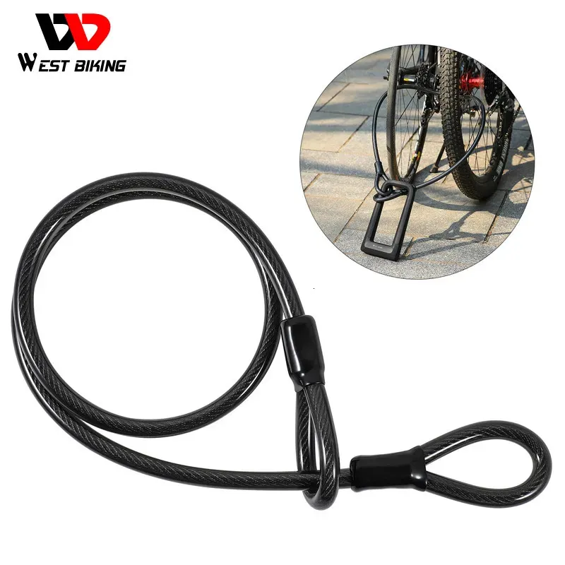 Fietssloten WEST BIKING 1,2 m Fietsbeveiliging Stalen kabel Antidiefstal Motorfiets Mtb Racefietsslot Touw Universele kabel Fietsen Accessoires 231005