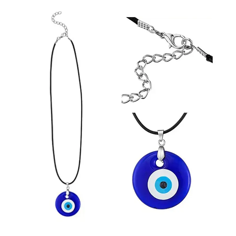 Turkish Devil Eye Pendant Necklaces For Men Women Glass Blue Evil Eyes Beaded Bracelet Jewelry Gift Accessories Bulk Price