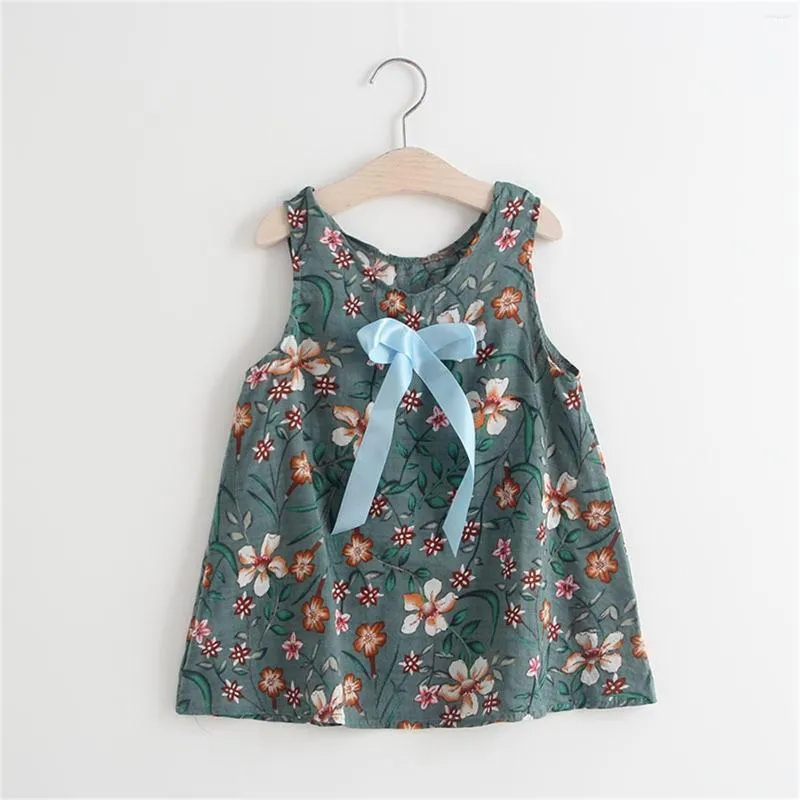 Girl Dresses Toddler Kids Baby Girls Clothes Summer Sleeveless Floral Princess Blue For Size 10 Flower Mint Green