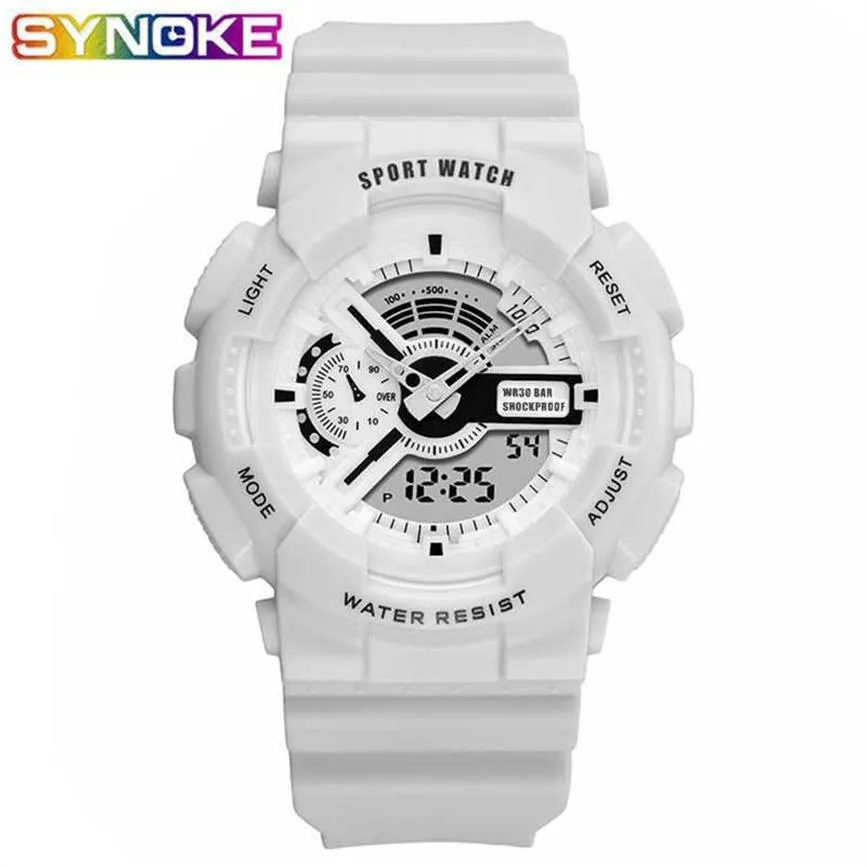 PANARS Outdoor Sport White Digital Watch Men Women Alarm Clock 5Bar Waterproof Shock Military es LED Display 210728268Q