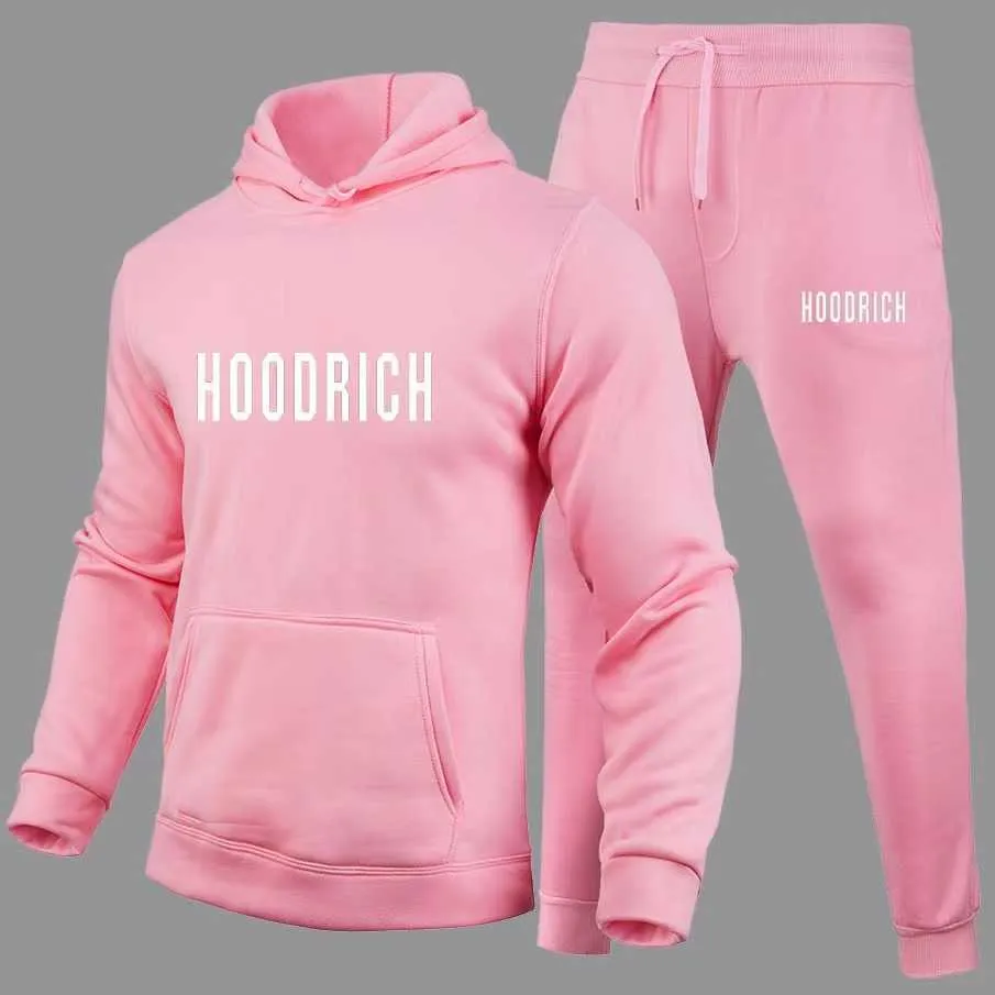 Designerskie odzież męskie bluzy bluzy 2023 Zimowe sportowe bluza z kapturem dla mężczyzn Hoodrich Tracksuit Letter Hafted Bluza kolorowa niebieska solidna swa l7