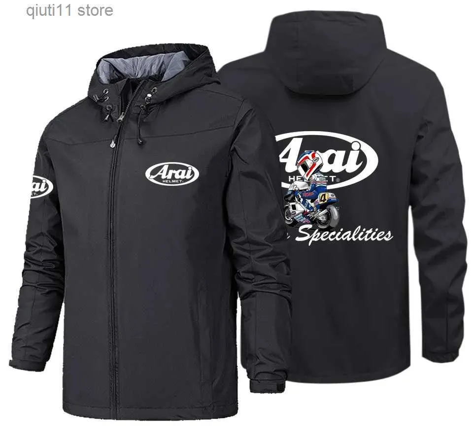 Herenjassen Hot Selling ARAI Waterdichte motorjas voor heren Autokapjas Heren Outdoor Ritsjas Windjack Winddichte jas Homme T231005