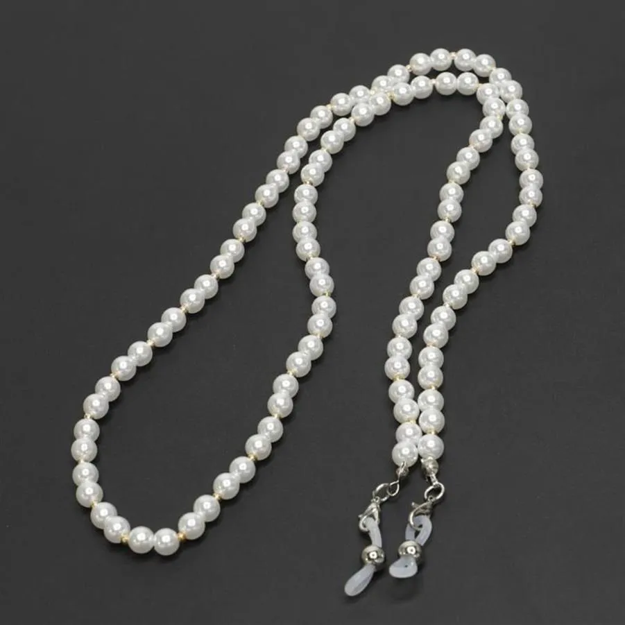 Fashion White Small Pearl Beaded Eyeglass Chain Sunglass Holder Strap Lanyard Necklace342A