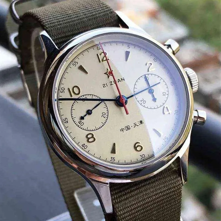 1963 Pilot Chronograaf Seagull Beweging ST1901 Horloges Heren Saffier Mechanische 40mm Horloges Voor Mannen Montre Homme 211231257B