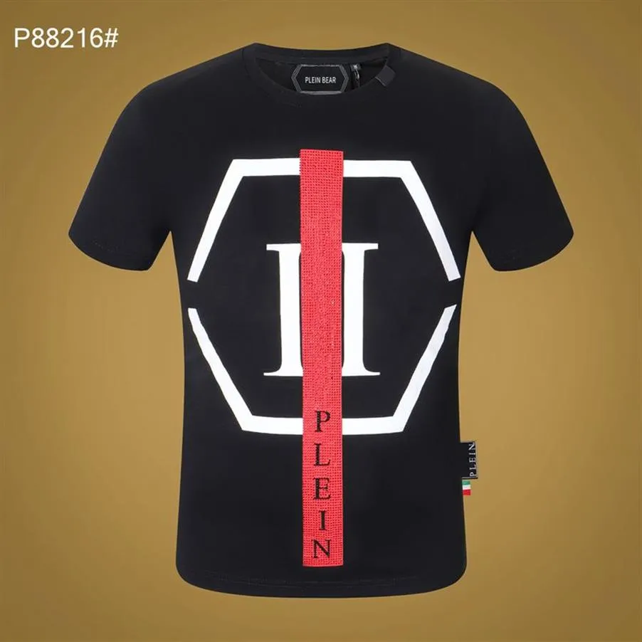 Plein urso t camisa dos homens designer tshirts roupas de marca strass crânio masculino camisetas clássico alta qualidade hip hop streetwear ts294u