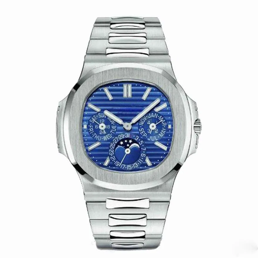 17 Styles PP Luxury Watch Silver Case Blue Dial Na-Utilus 40mm Men AAA Automatiska mekaniska klockor 5711 Klocka Rostfritt stål Cal2193