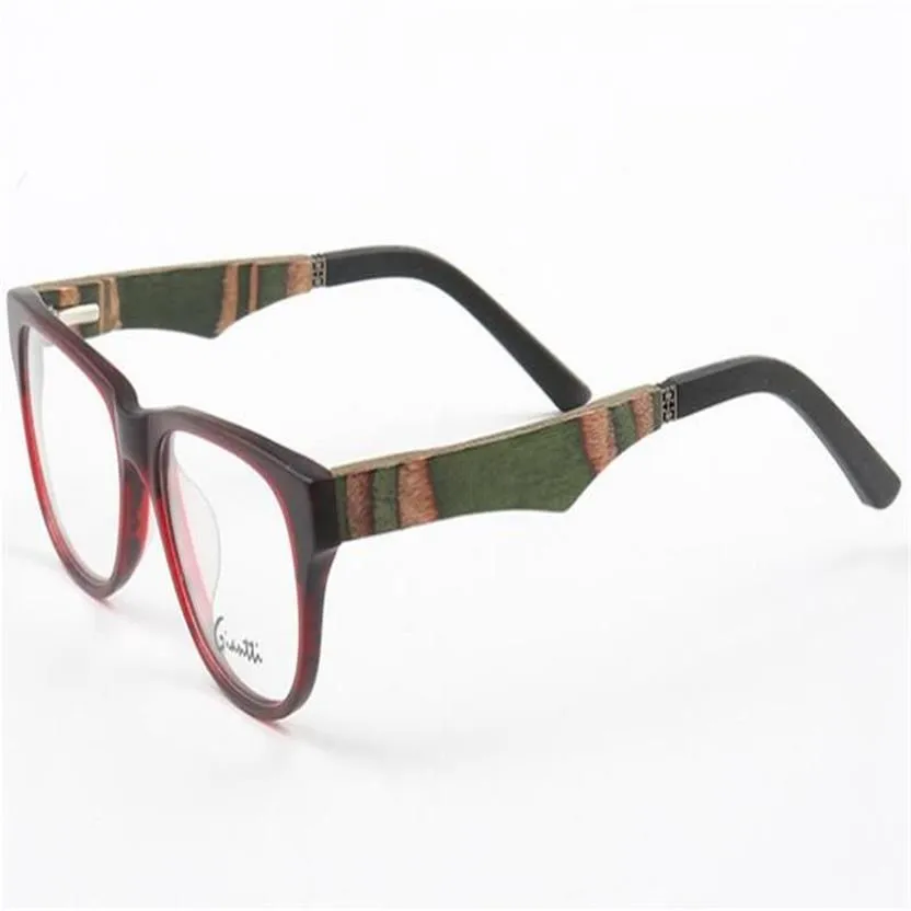 Fashion Sunglasses Frames Retro Wood Temple Acetate Glasses Frame Men Full Rim Optical Eyewear Brand Designer Clear Lens Myopia Ey289R