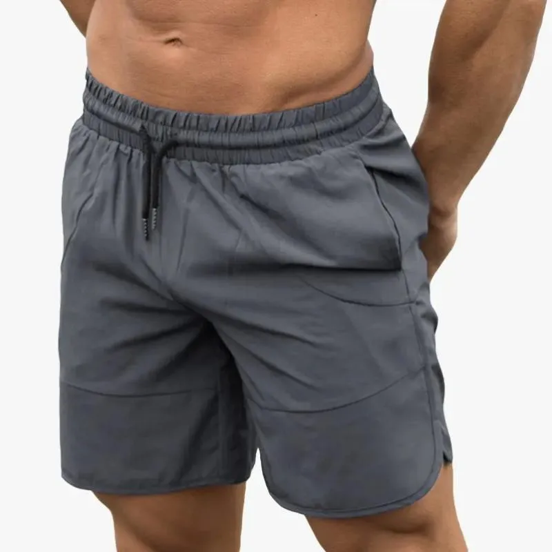 Topyuo Men's Fitted Gym Workout Shorts - Bodybuilding Running Training Jogging Short Pants In Dark Gray