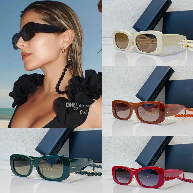 2023 Nouvelles lunettes de soleil de designer Goggle Beach Lunettes de soleil pour femme Mode Cadre carré Street Photo Lunettes de soleil Haute qualité Petit cadre Lunettes CH5488