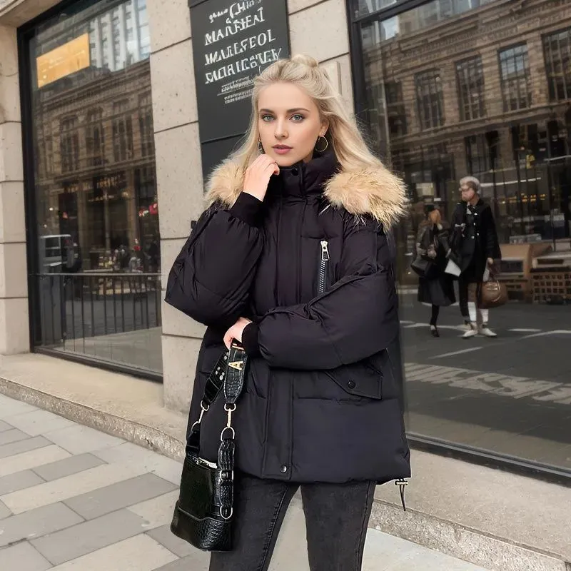 Sweats à capuche de femmes Sweethirts 2023 Vestes à capuchon à collier de fourrure de réalité hiver