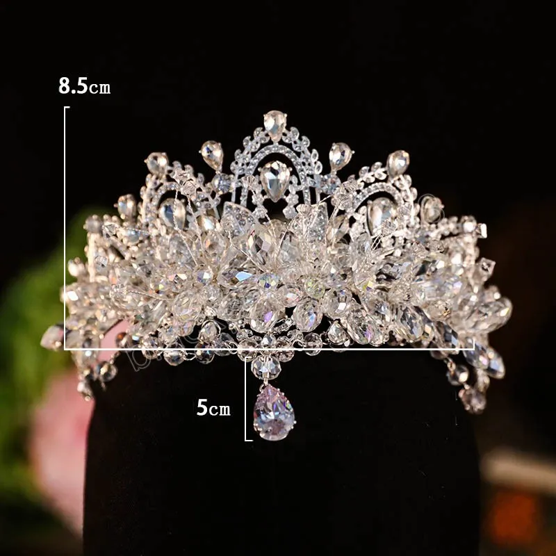 Luxo cristal nupcial tiaras zircão cúbico coroa strass headpieces acessórios de cabelo casamento