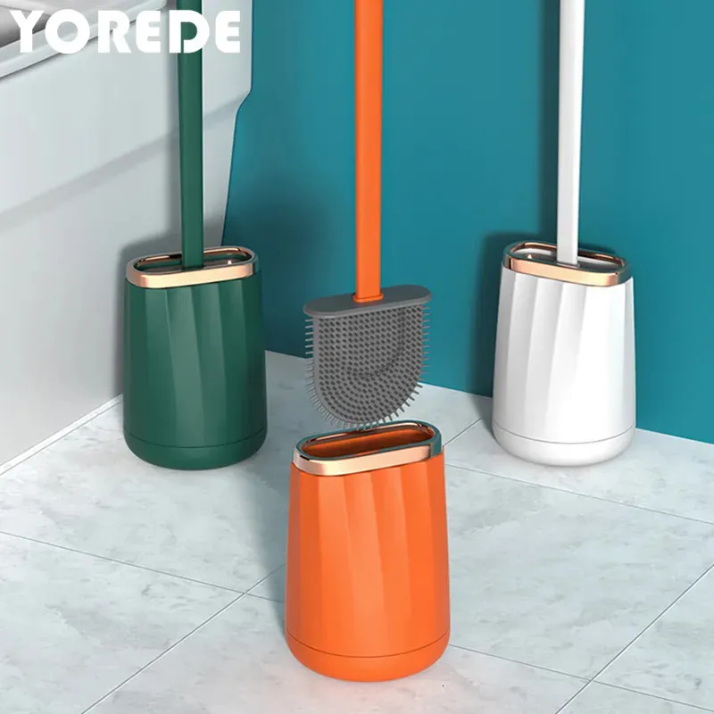 Toilet Brushes Holders YOREDE Light Luxury Toilet Brush Silicone