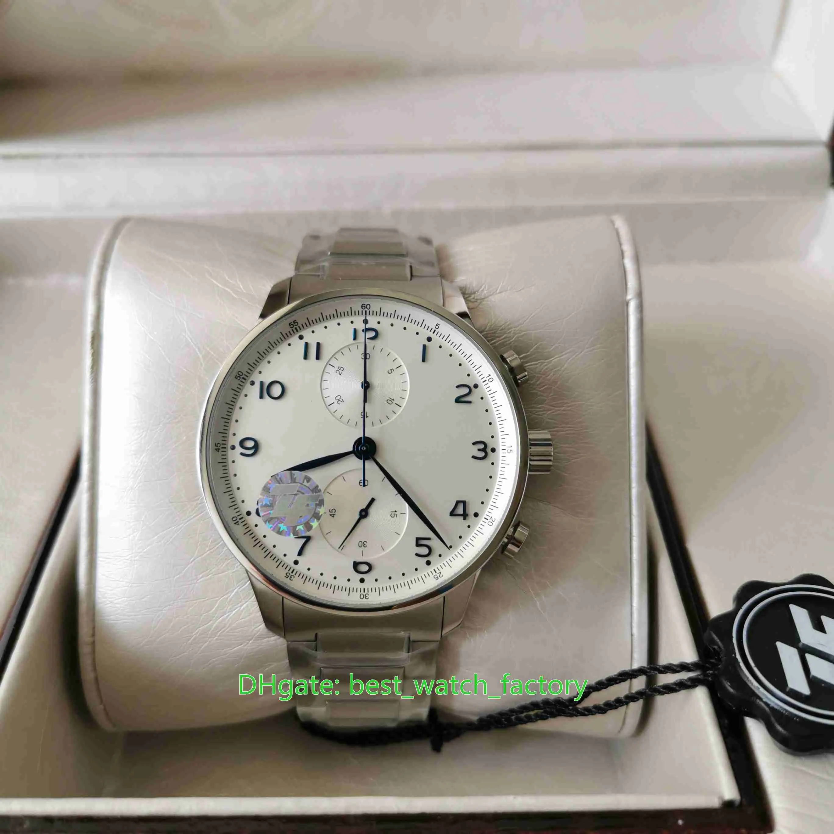 ZF Factory Mens Watch أعلى جودة 41 ملم البرتغالية IW371617 ساعة توقيت من الفولاذ المقاوم للصدأ كرونوغراف الساعات العمل Cal.69355 حركة مراعاة الرجال التلقائي