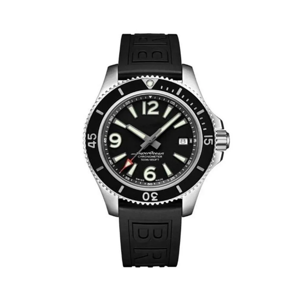 U1 Luxury New Mens Watch Ocean Rotatable Bezel Black Blue Rubber Stainless Steel Sapphire Glass Automatic Mechanical Movement Watc307x