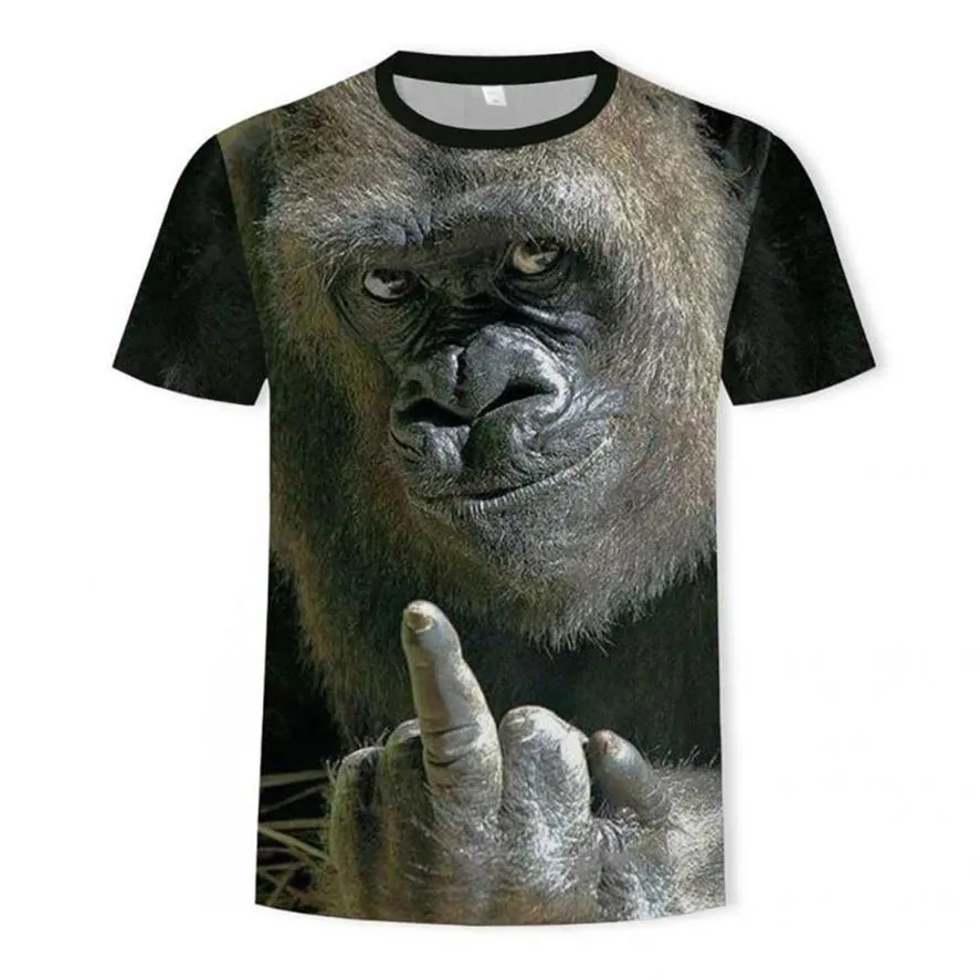 Men's T-Shirts Fashion 2021 Summer Men 3D Printed Animal Monkey T-shirt Short Sleeve Funny Design Casual Tops Tees Graphic256j