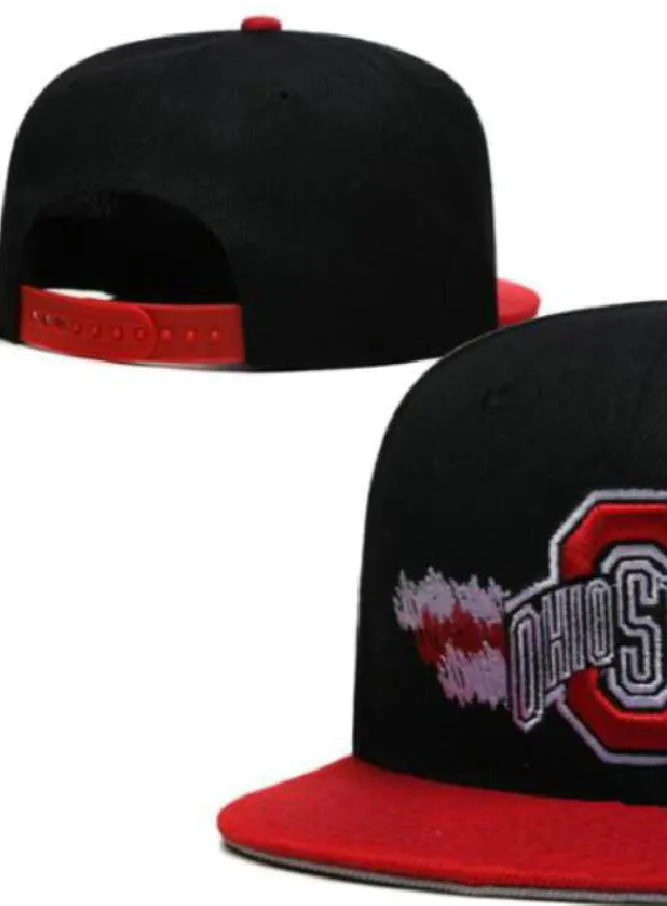 2023 All Team Fan's USA College Baseball ajustável Buckeyes Hat no campo Mix Order Size Fechado Flat Bill Base Ball Snapback Caps Bone Chapeau A1