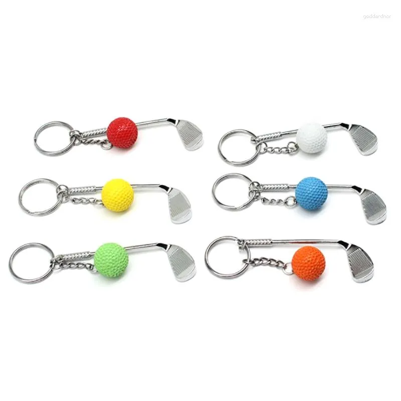 Sleutelhangers 1pc Creatieve Golfbal Hanger Sleutelhanger Mini Metalen Sleutelhanger Tas Decoratie Sportliefhebbers Club Verjaardag Oudere Geschenken