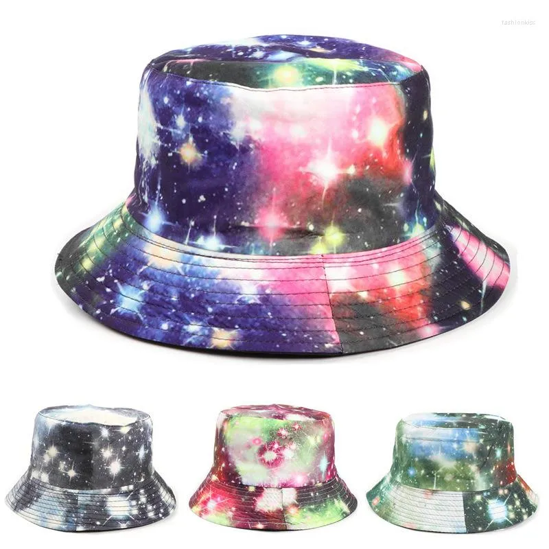 BERETS 2023 Four Seasons Cotton Star Print Bucket Hat Fisherman Autdoor Travel Sun Cap Men for Men and Women 335