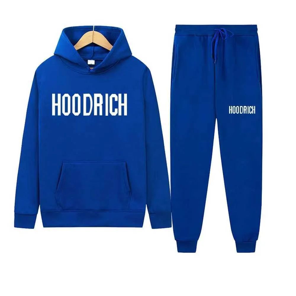 Abbigliamento firmato Uomo Felpe con cappuccio Felpe 2023 Sport invernali Felpa con cappuccio per uomo Hoodrich Tuta Lettera Asciugamano Felpa ricamata Colorato Blu Solido Swea L3